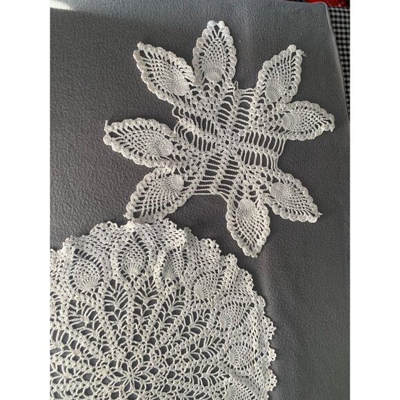 Vintage Handcrafted Lace Doilies Set Of 2 Decorative Table Accents - Picture 3 of 13